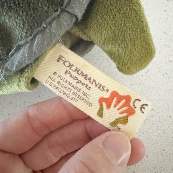 Folkmanis Plush Green Baby Turtle Full Body Shell Hand Puppet - Picture 3 of 7